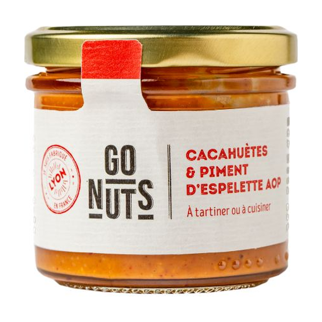[GN-00199] 100g - Tartinable cacahuètes piment d'Espelette (AOP) bio - Go Nuts