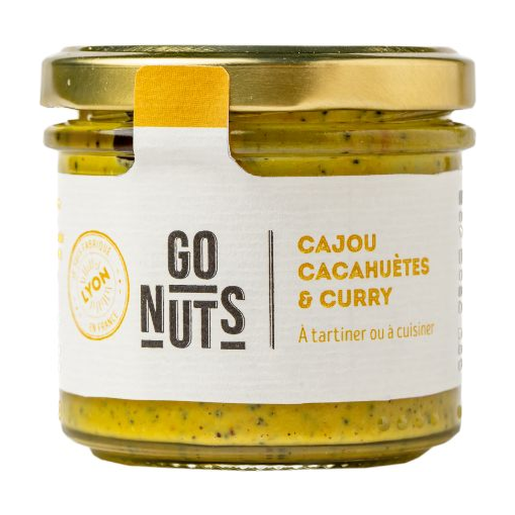 [GN-00200] 100g - Tartinable cajou-cacahuètes curry bio - Go Nuts