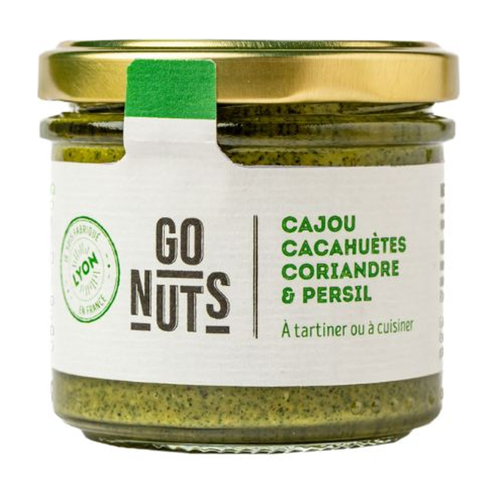 [GN-00196] 100g - Tartinable cajou-cacahuètes coriandre persil bio - Go Nuts