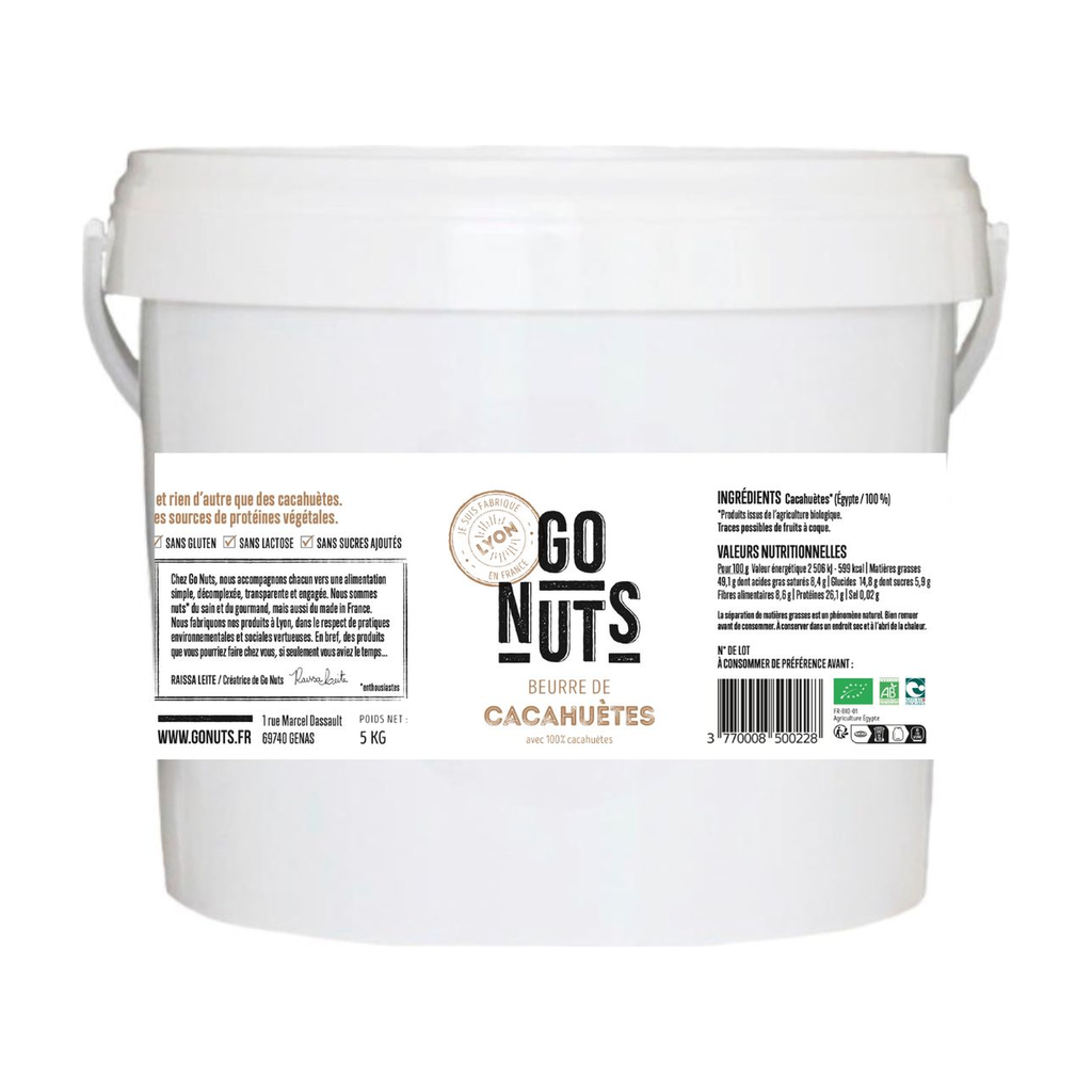 [GN-00046] 5kg - Beurre de cacahuètes bio - Go Nuts