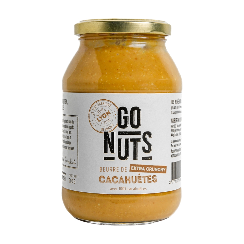 [GN-BCEC500] 500g - Beurre de cacahuètes extra-crunchy bio - Go Nuts