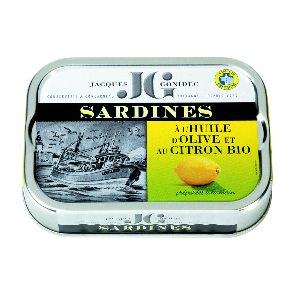 [GD-JGSOC6B] 115g - Sardines au citron à l'huile d'olive bio - Gonidec